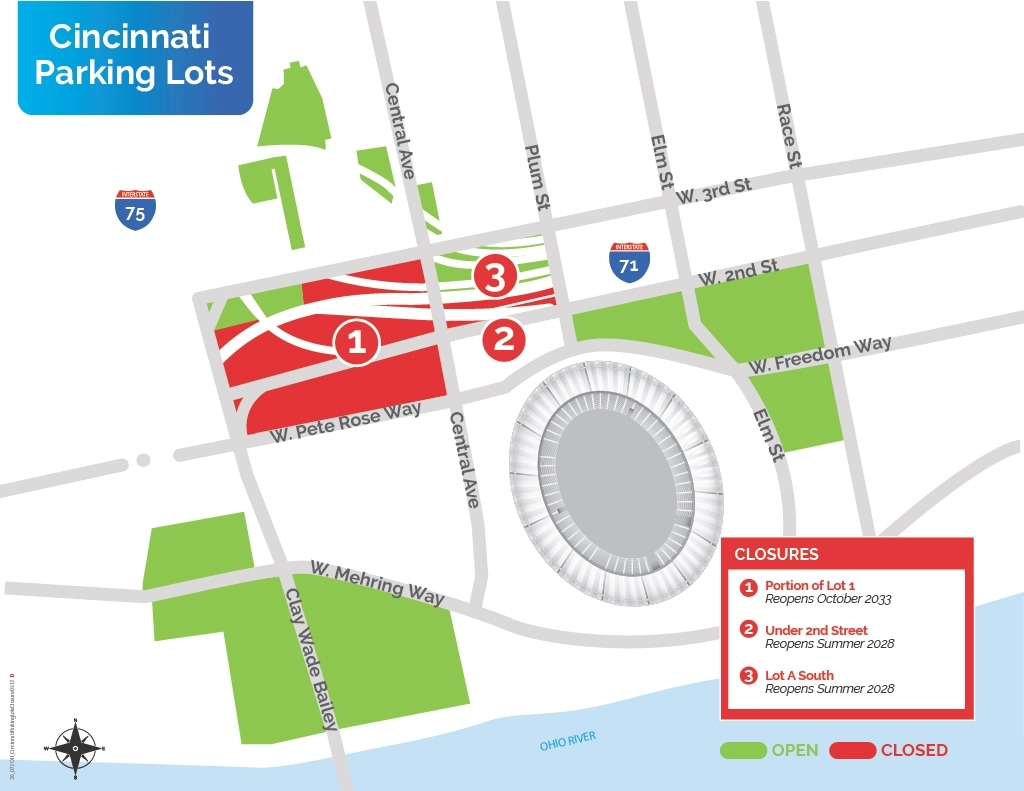 parking lot closure at The Banks Cincinnati